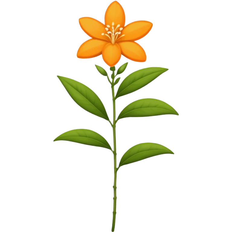 single Orange Jasmine, straight stem emoji