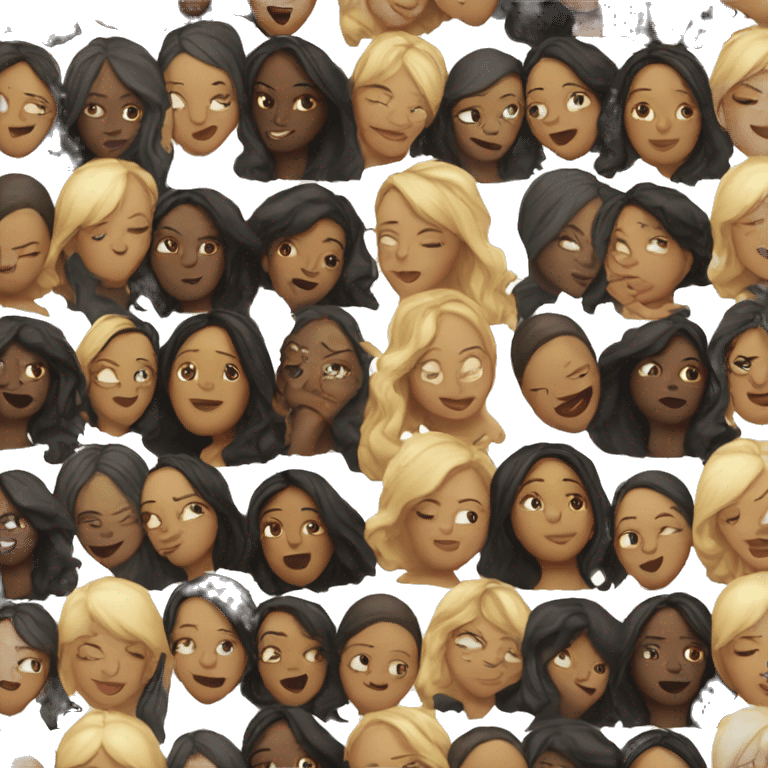 Black woman and white woman kissing  emoji