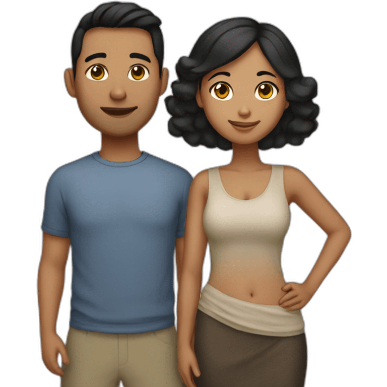 interracial couple chinese indian emoji