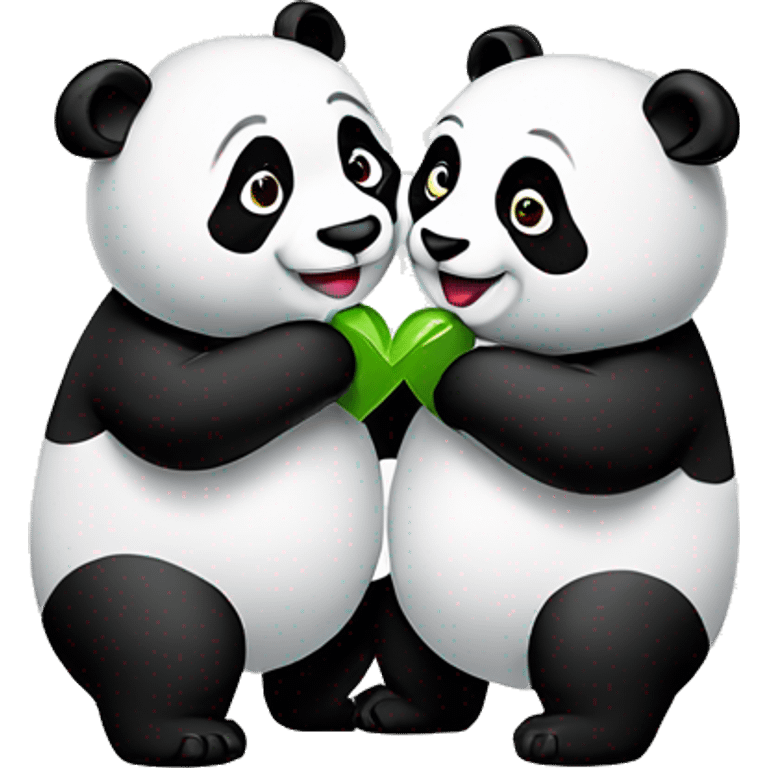 2 pandas in love emoji