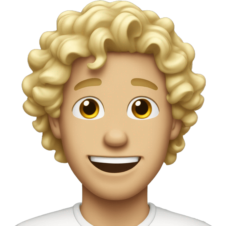 blond guy with curly hair goofy dance emoji