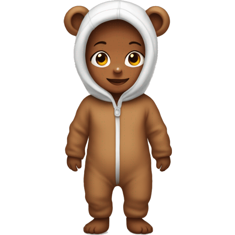 Baby wearing a bear onesie emoji