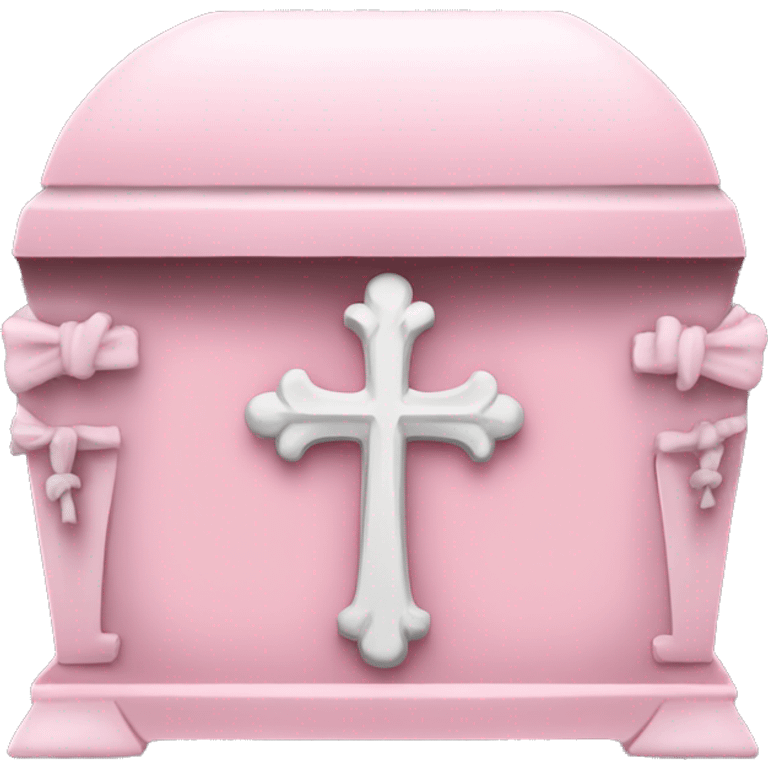 Light pink gothic casket with cross emoji