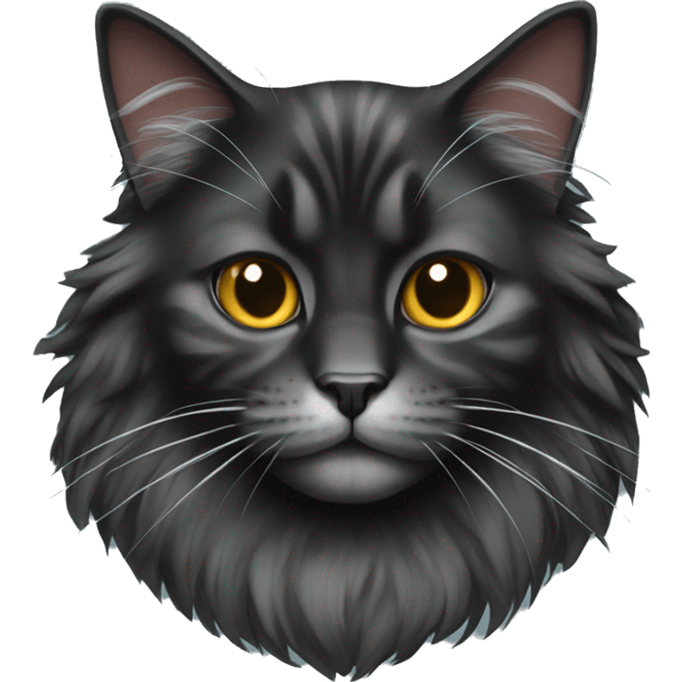 Black Maine coon cat emoji