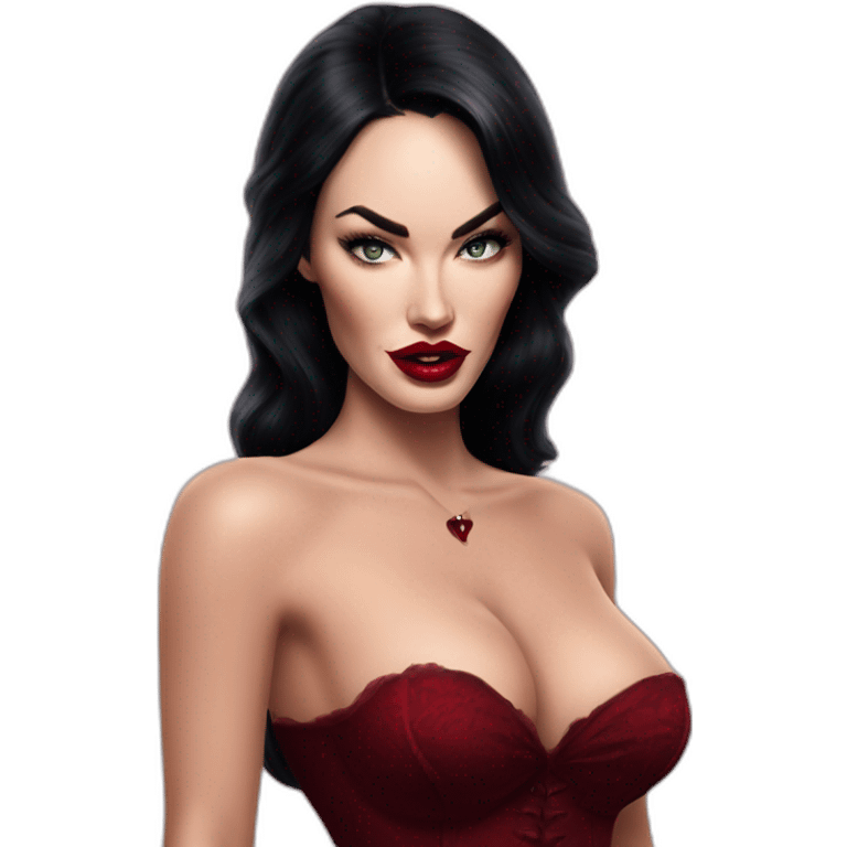 megan fox vampire pinup hyperrealistic emoji