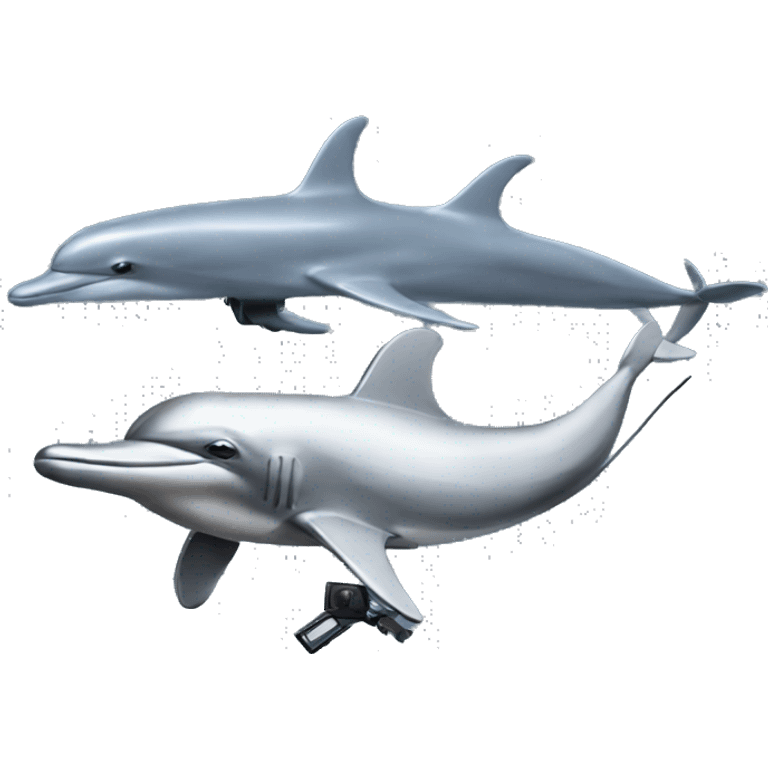 Dolphin and military drone emoji