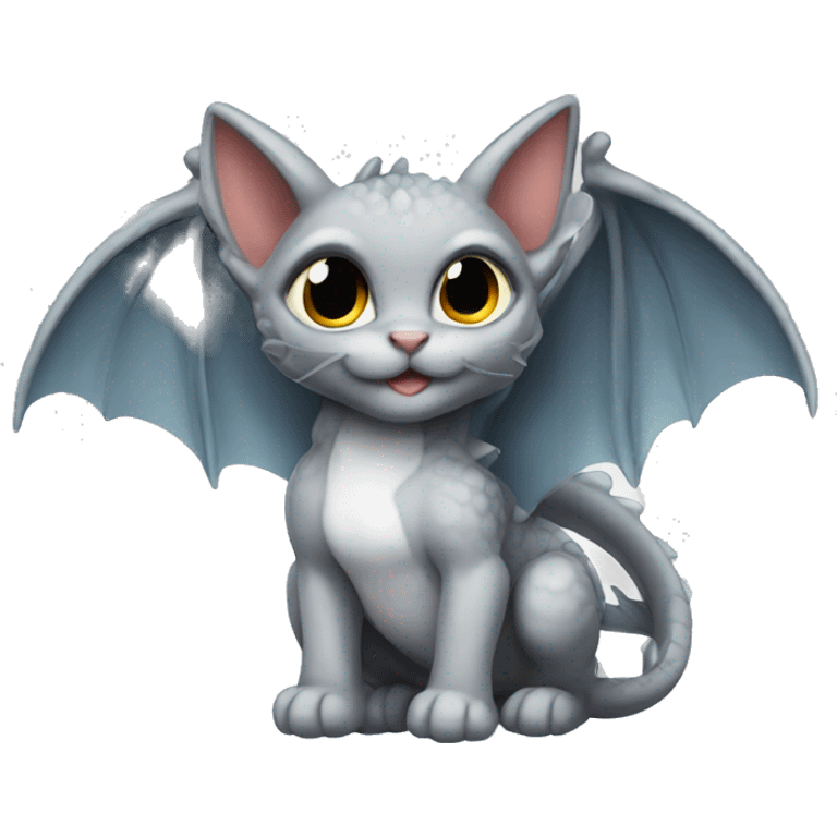 dragon wings on grey kitten emoji