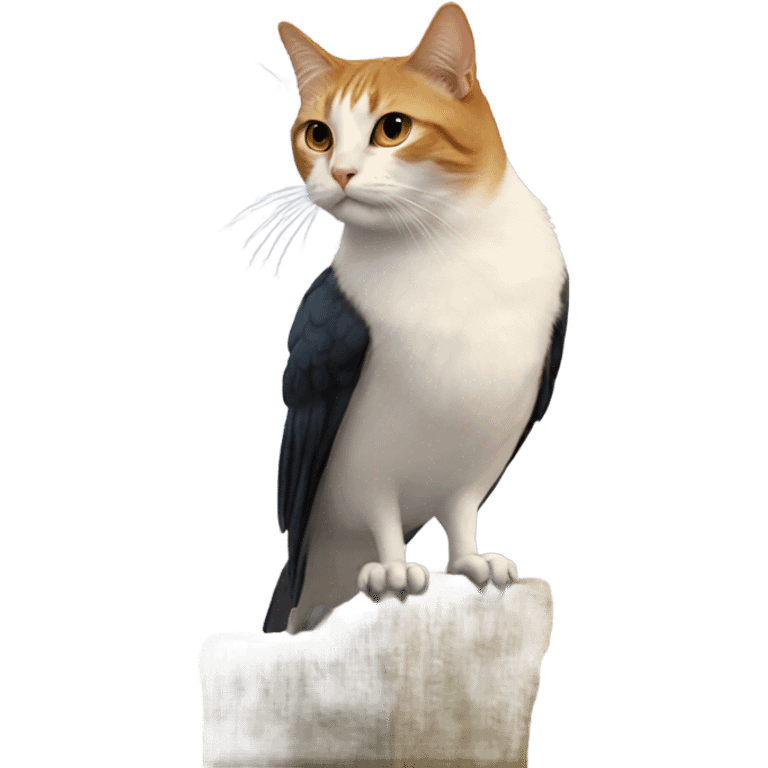 bird on top of a cat emoji