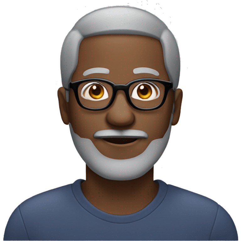 60 year old black man with glasses and a black and gray beard emoji