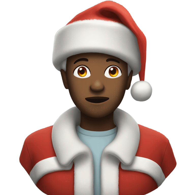 Tracy with a Santa hat on emoji