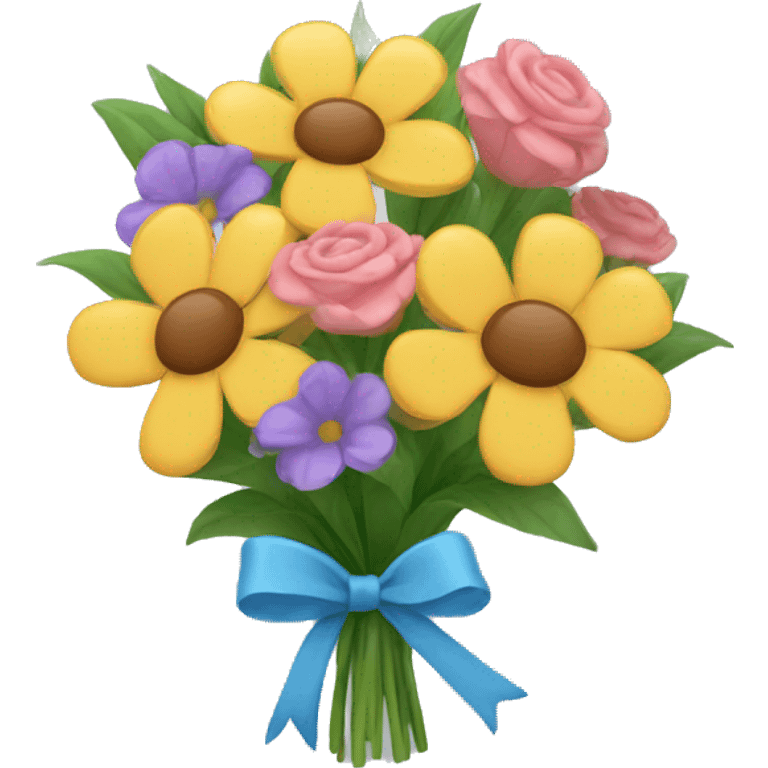 Flower bouquet with a bow  emoji