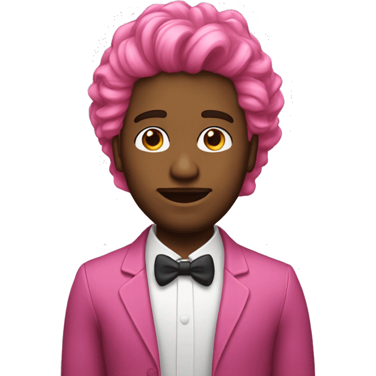 homem cabelo rosa emoji