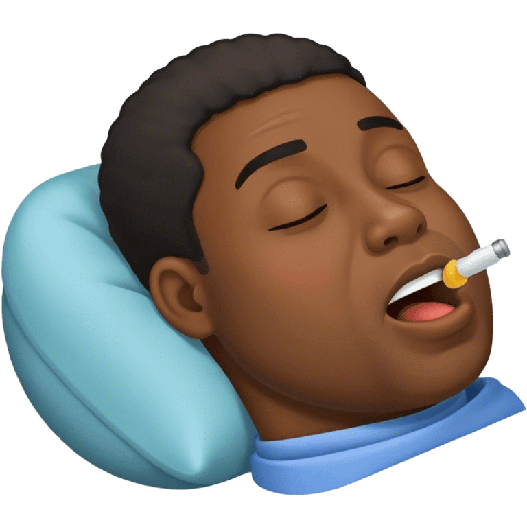 Black man snoring emoji