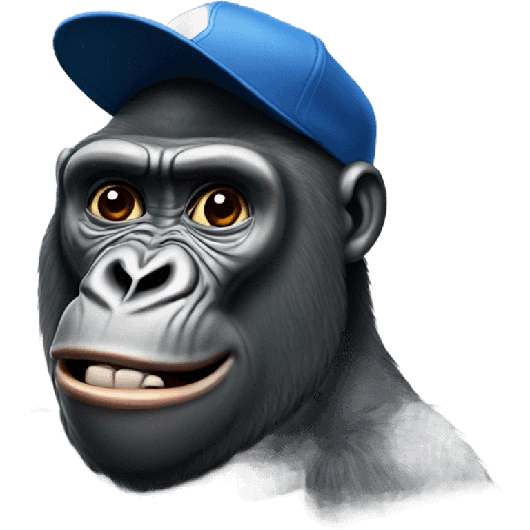 Gorilla wearing a baseball cap emoji