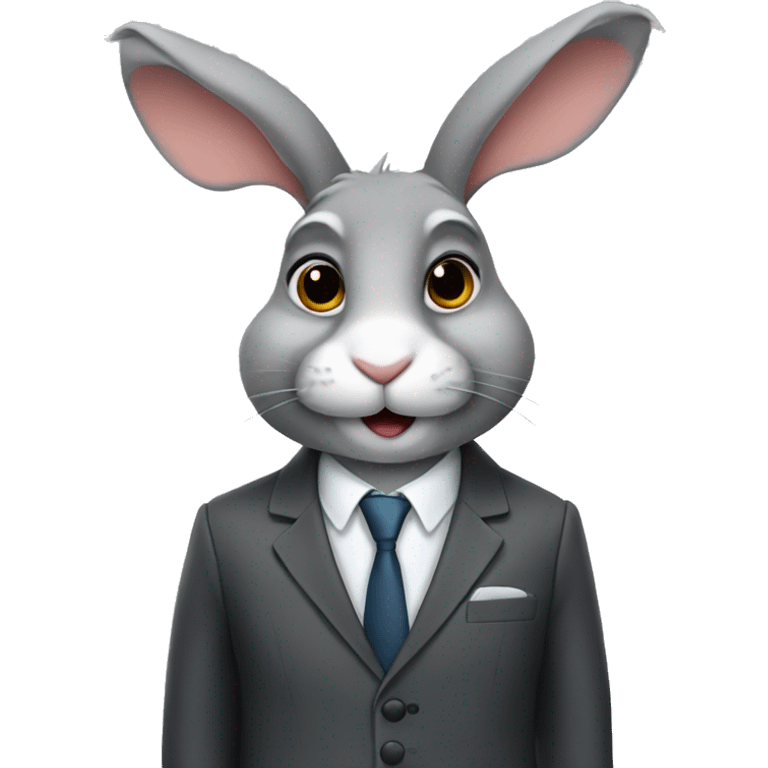 rabbit wearing suit emoji