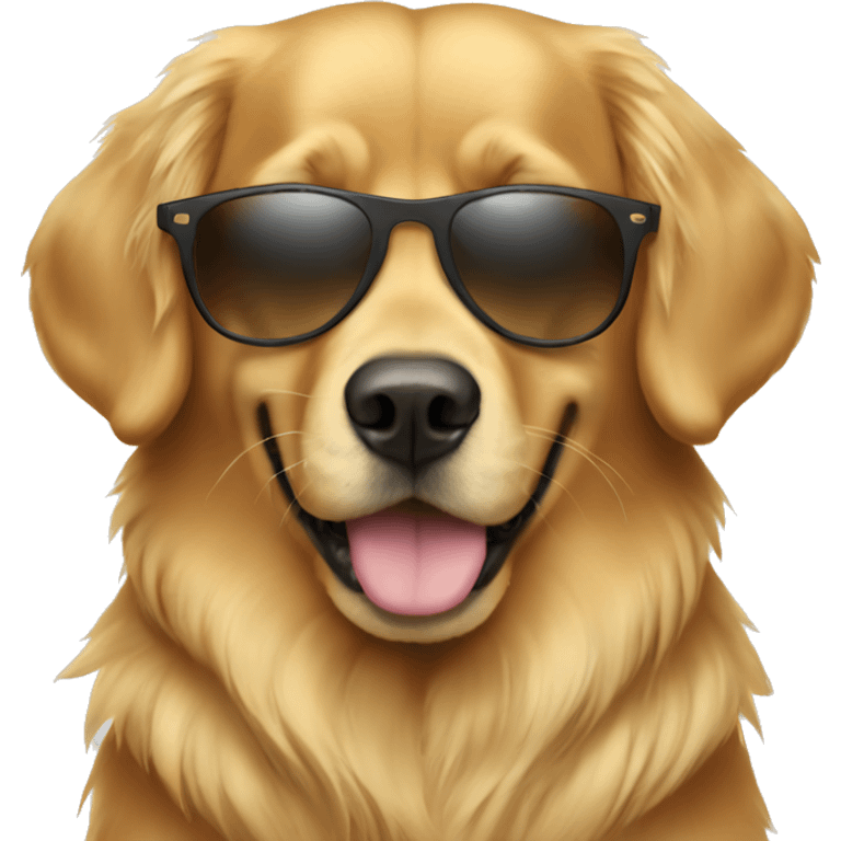 Two goldens with sunglasses on emoji