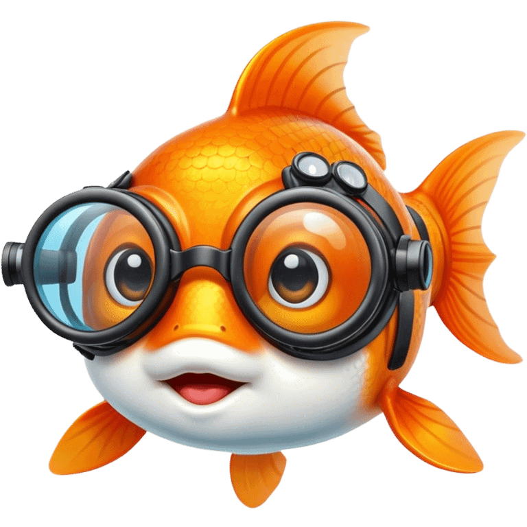 Goldfish wearing goggles emoji