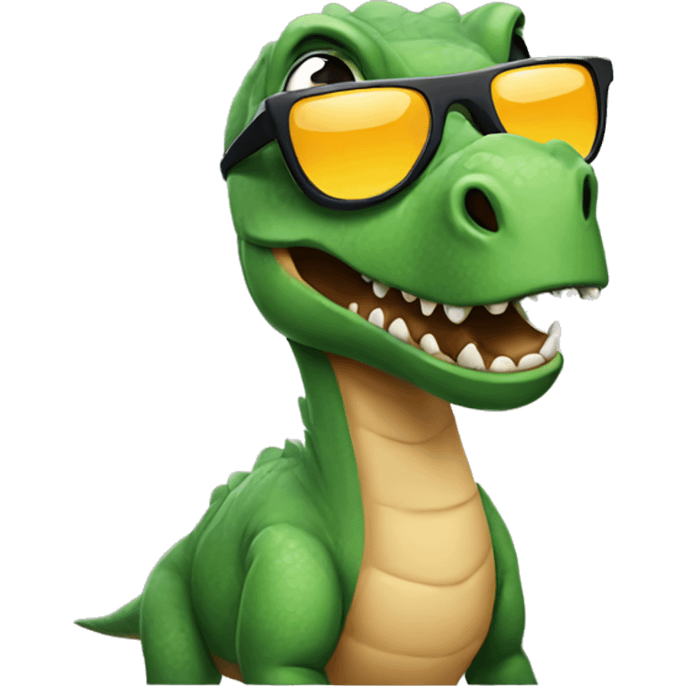 Dinosaur with sunglasses emoji