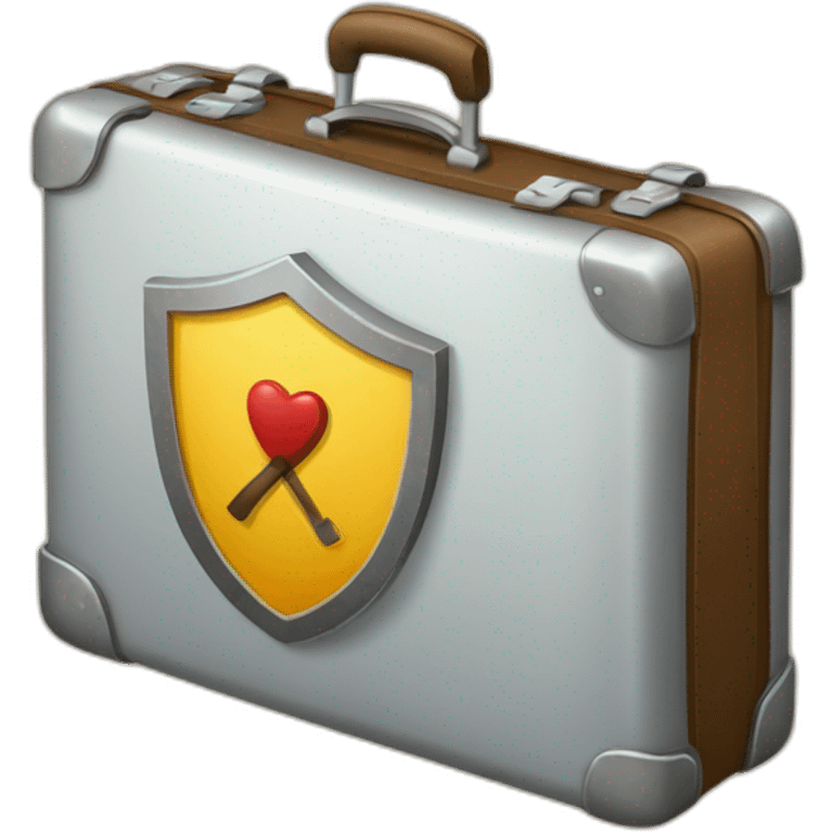 ios emoji style icon luggage with shield and check mark emoji