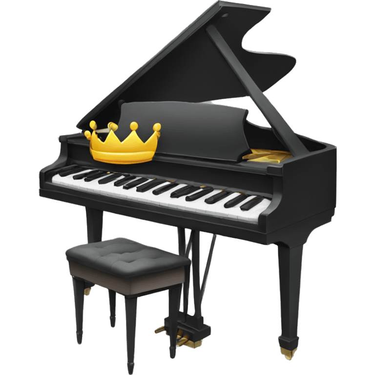 a piano emojis with a crown on the corner emoji