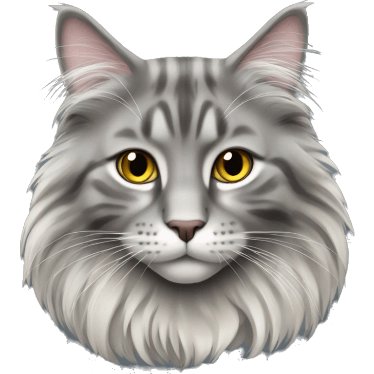 Grey Norwegian forest cat emoji