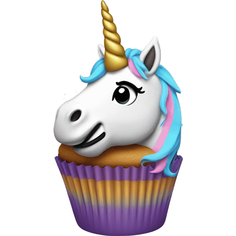 Unicorn cupcake emoji