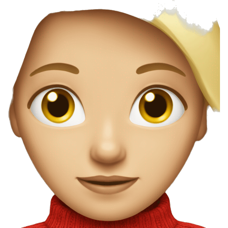 Blonde girl with red sweater emoji