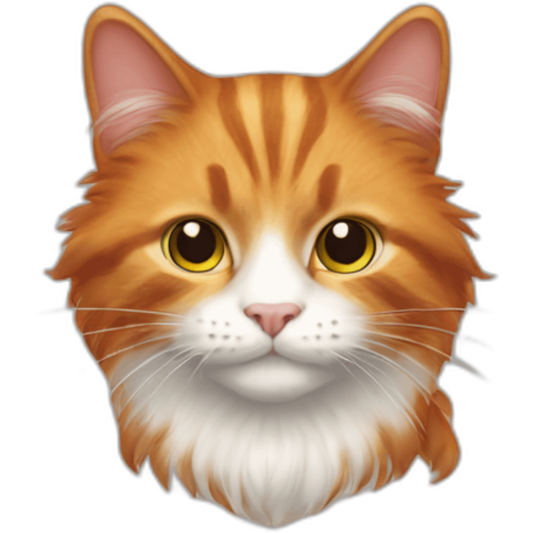 Fluffy ginger cat rabbi emoji