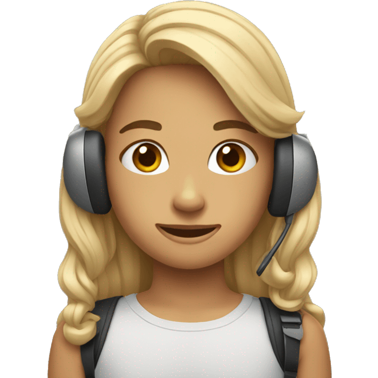 teenager with hearphone emoji