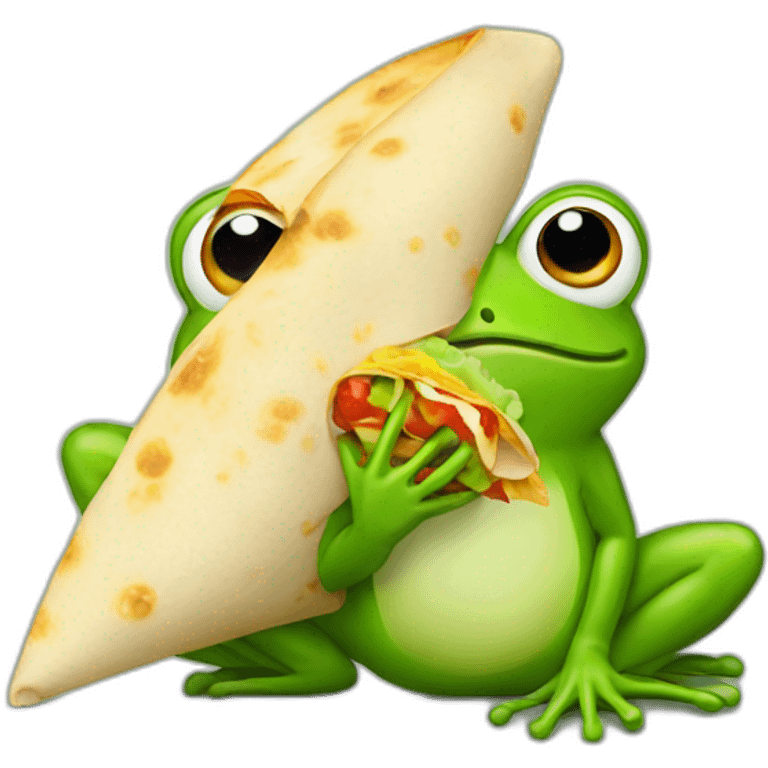 a frog eating a burrito emoji