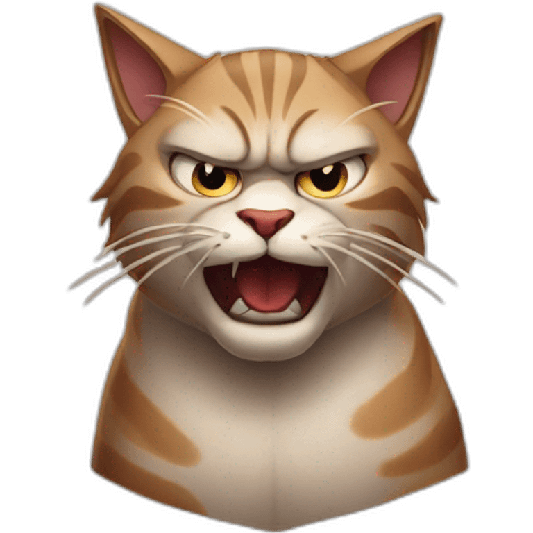 Expressive mad annoyed angry feline cat emoji