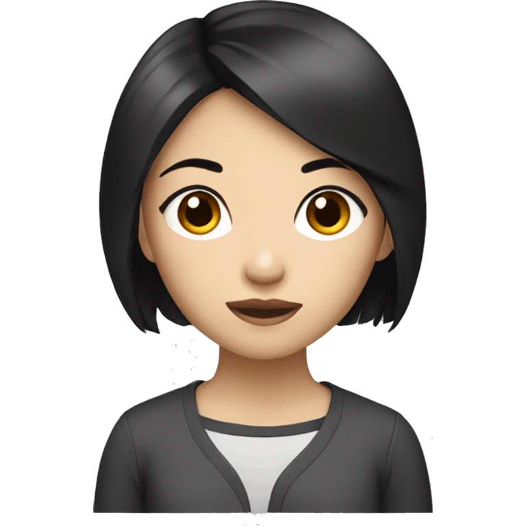 Asian girl with black hair emoji