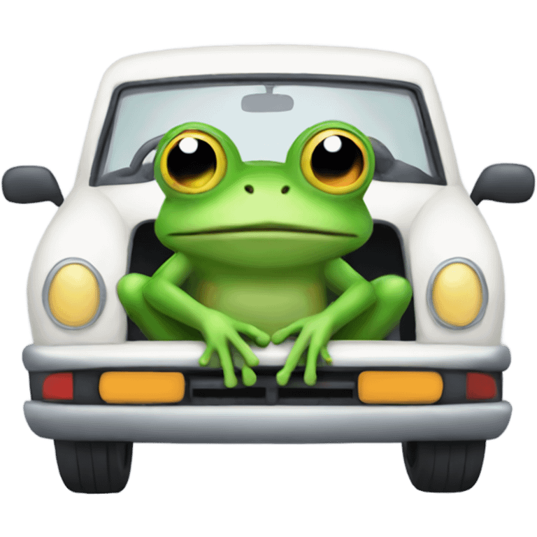 Frog in a car emoji