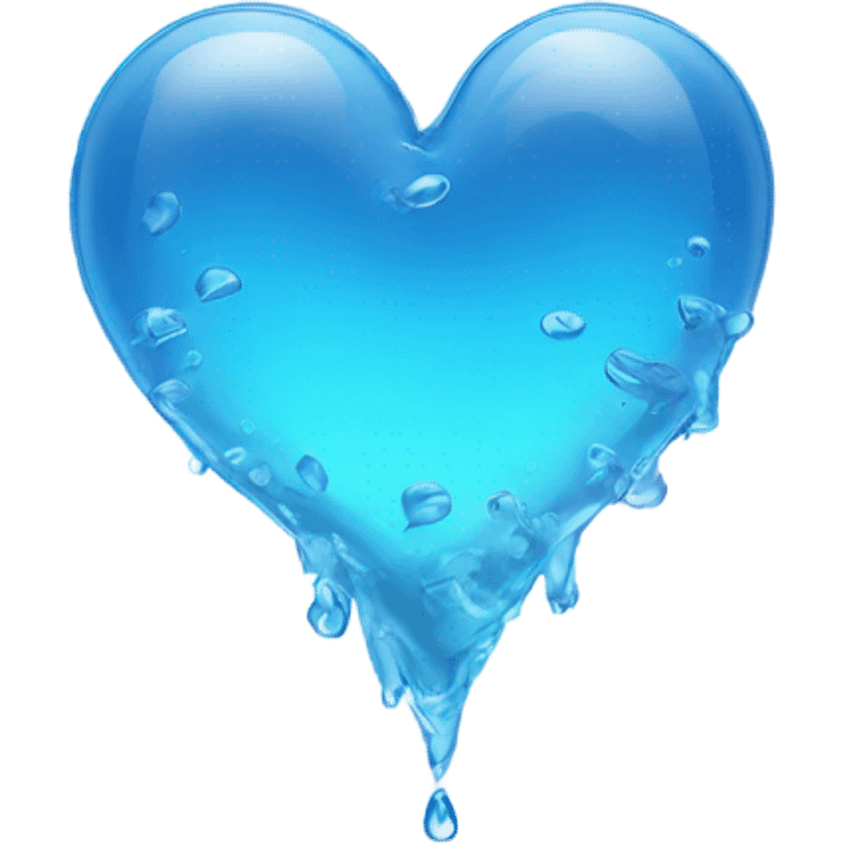 Blue clear Heart made out of water  emoji