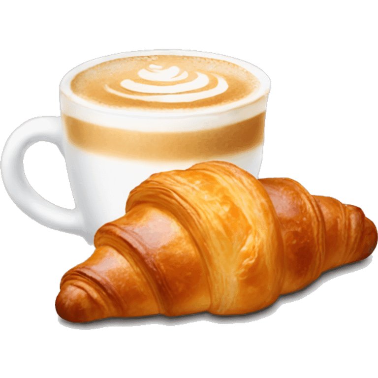 croissant with a beautiful latte emoji