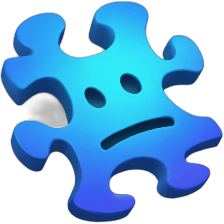 blue puzzle piece with a gradient mesh emoji