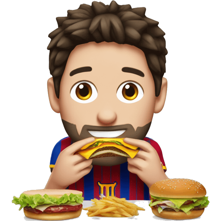 Messi comiendo hamburguesas emoji