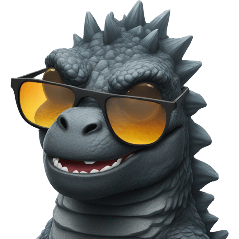 Godzilla with sunglasses emoji