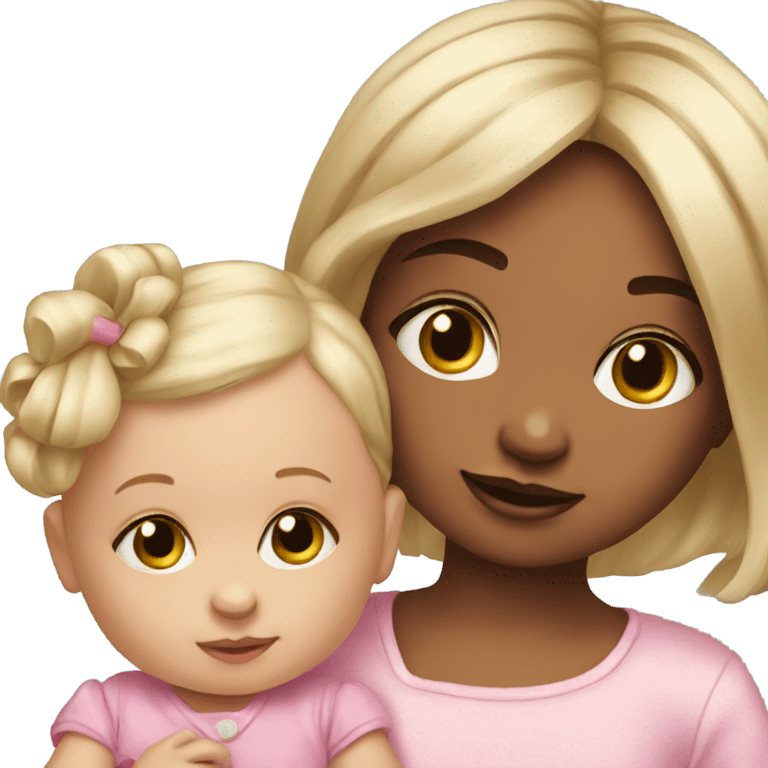 realistic baby girl with doll baby emoji