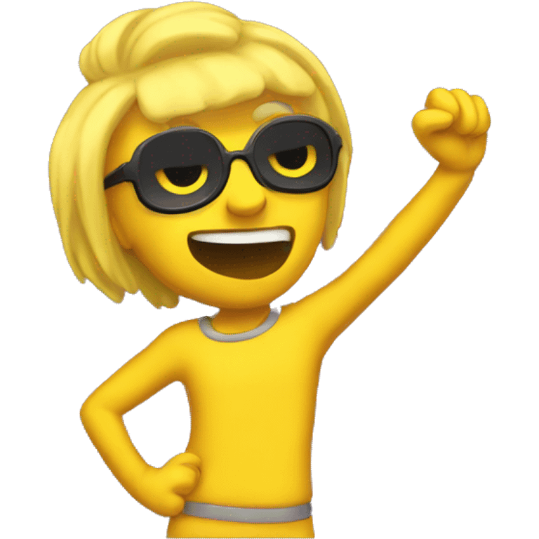 Imoji yellow dab emoji