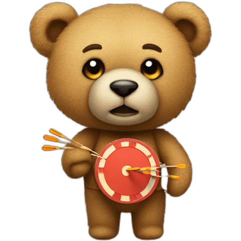 teddybear holding darts emoji