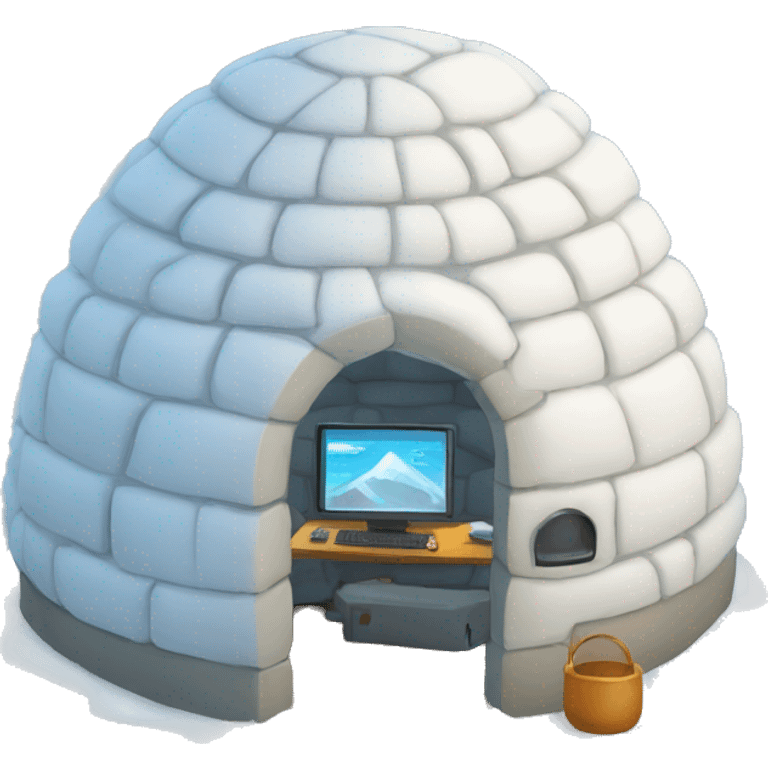 igloo with a hacker emoji