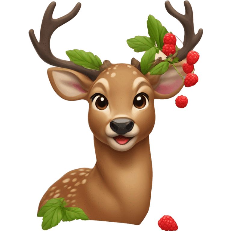 Deer eating berries emoji