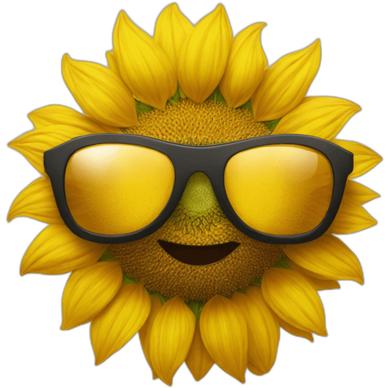 Sunflower with sunglasses  emoji