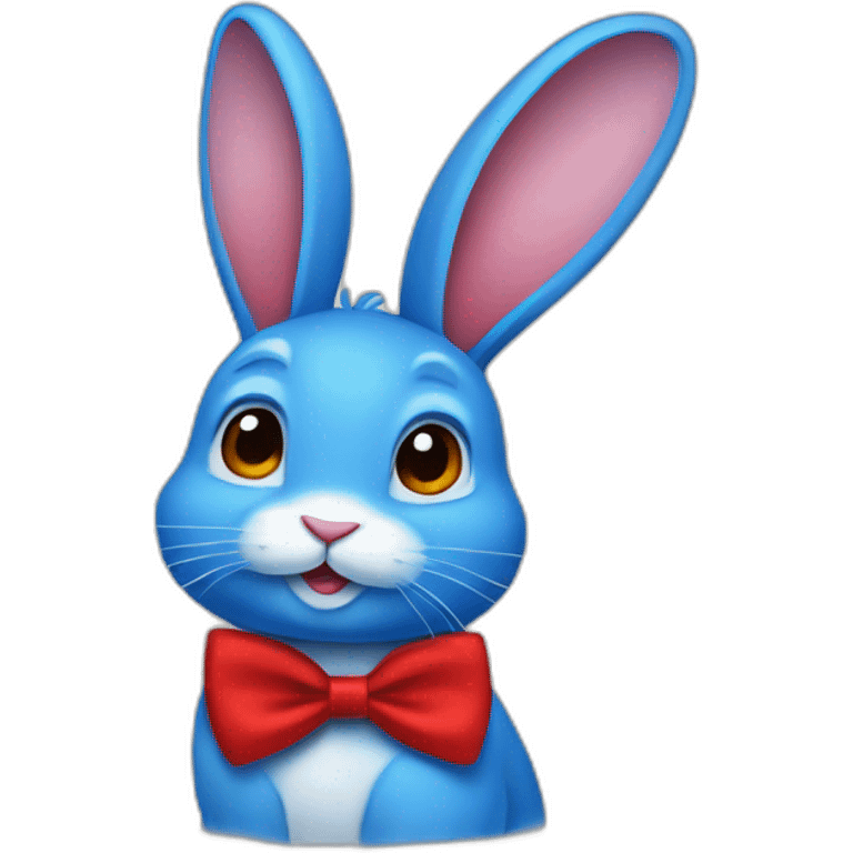 blue bunny with a red bowtie emoji