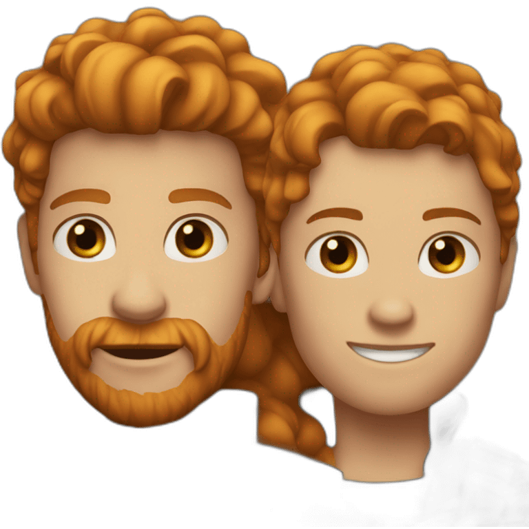 Two Dark Riders with Ginger hair in two black horses emoji