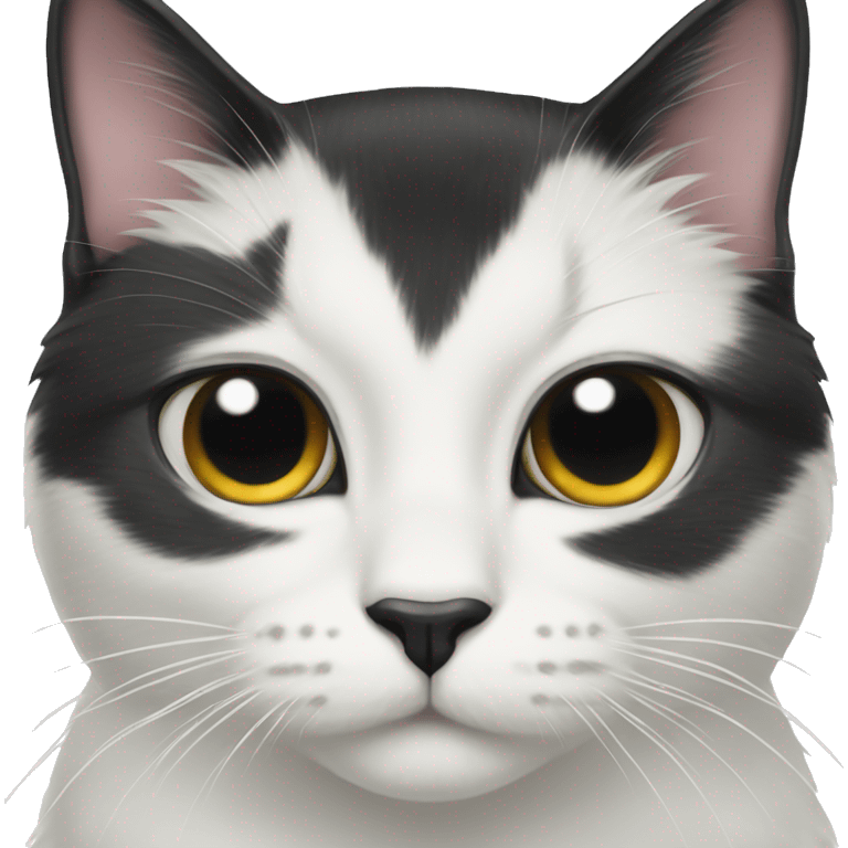 Tuxedo cat with a small black spot on it’s chin emoji