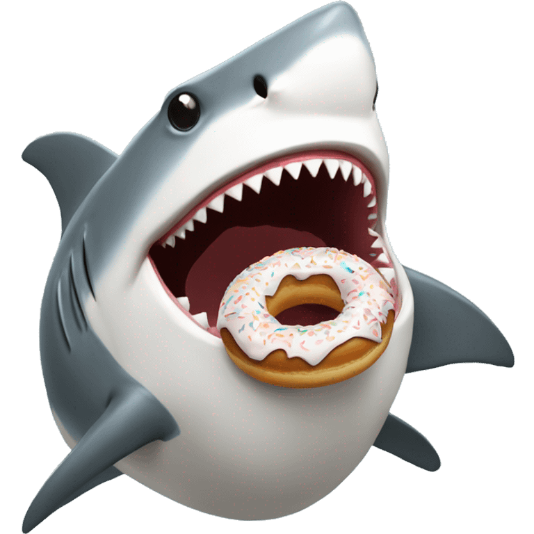 Shark eating a donut and choking on it  emoji