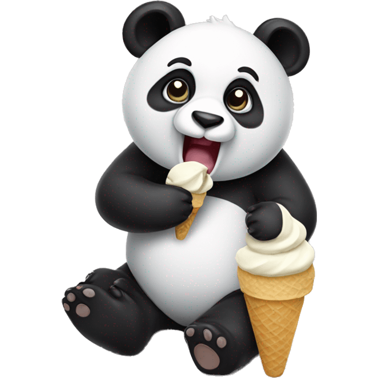 Panda eating ice cream emoji