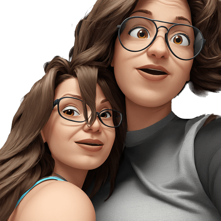 two girls with glasses emoji